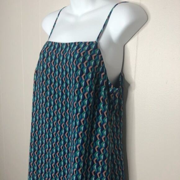 MAEVE ANTHROPOLOGIE Silk Slip Dress Womens Size Small Geometric Print Mini Boho - Picture 5 of 8